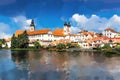 View of Telc. South Moravia, Czech Republic - Watercolor style