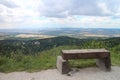 View from Tematin castle to Piestany with bench Royalty Free Stock Photo