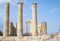 View of the Temple of Athena on Lindos Acropolis in Rhodes Royalty Free Stock Photo