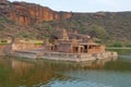 View of Temple 1, Bootnatha or Bhutanatha temple complex, and Agastya lake, Badami, Karnataka.