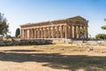 View of the Temple of Hera II in Paestum, Italy