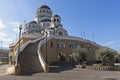 View of the temple Holy Face of Christ the Savior in settlement Adler an early summer morning