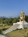 View of Temple with mountains in the background