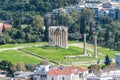 View of temple of Olympian Zeus, view from Acropolis hill Royalty Free Stock Photo