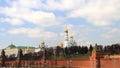 A view of the temples and towers of the Moscow Kremlin Royalty Free Stock Photo