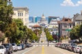 View of tenements along Fulton Street, San Francisco, USA