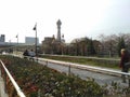 The view of Tennoji park with Tsutenkaku tower background at Osaka, Japan.