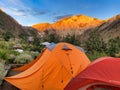 View of tent in campground