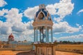 View from the terrace on the building of the Municipality. Observation rotunda with stairs on the roof of the Palace. Cienfuegos,