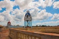 View from the terrace on the building of the Municipality. Observation rotunda with stairs on the roof of the Palace. Cienfuegos,