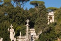 View at Terrace and the fountain at the Piazza del popolo In Rome Fontana della Dea di Roma e terrazza del Pincio Royalty Free Stock Photo