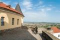 View terrace in Palanok Castle in Mukachevo, Ukraine