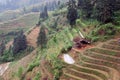 View of the terraced fields Chinese Village Royalty Free Stock Photo