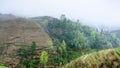 view of terraced fields in rain from Tiantouzhai Royalty Free Stock Photo