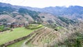 view of terraced fields and Tiantouzhai village Royalty Free Stock Photo