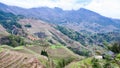 view of terraced grounds in Dazhai country Royalty Free Stock Photo