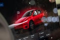 View of Tesla vehicle interface on touchscreen display. Royalty Free Stock Photo