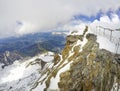 View from Tete Rousse mountain house in Mont Blanc climbing route Royalty Free Stock Photo