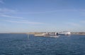 View of Texel pier with ferry