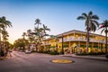 View of 5th Avenue in Naples, Florida at sunset