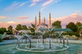Selimiye Mosque building and park at sunset Edirne city Turkey Royalty Free Stock Photo