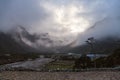 View from Thame village near Namche Bazar, Khumbu valley Royalty Free Stock Photo