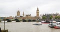 A view of Thames river, Big Ben and Palace of Westminster