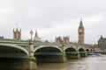 A view of Thames river, Big Ben and Palace of Westminster