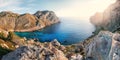 View of thel bay of Cape Formentor with azure water Mallorca, Spain Royalty Free Stock Photo