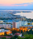 View Thessaloniki at dusk. Greece