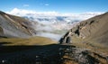 View from thorung la pass annapurna himal to dhaulagiri Royalty Free Stock Photo