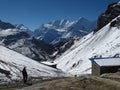 View from Thorung Phedi High Camp Royalty Free Stock Photo