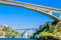 Three bridges connecting Porto and Vila Nova de Gaia: Infante D. Henrique Bridge and railway bridges Maria Pia old and