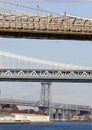 View of three bridges on New York Royalty Free Stock Photo