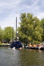 View of three children swimming in canal Royalty Free Stock Photo