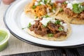 3 tacos plate Royalty Free Stock Photo