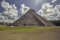 View of three quarters of the Pyramid of Chichen Itza 7 Royalty Free Stock Photo