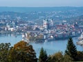 View of the three-river city of Passau in Bavaria