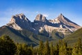Popular Three Sisters Mountain peaks. Royalty Free Stock Photo