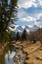 View of the Three Sisters mountains in Banff National Park Royalty Free Stock Photo
