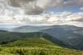 View of three wind power plants in the mountains Royalty Free Stock Photo