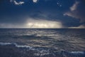 View of thunderstorm clouds above the sea Royalty Free Stock Photo