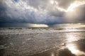 View of thunderstorm clouds above the sea Royalty Free Stock Photo