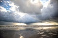 View of thunderstorm clouds above the sea Royalty Free Stock Photo