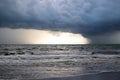 View of thunderstorm clouds above the sea Royalty Free Stock Photo