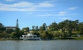 View of Thuy Ta restaurant on the lake in Dalat, Vietnam