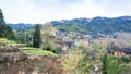 view of Tiantouzhai village in terraced fields Royalty Free Stock Photo