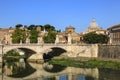 View at Tiber and dome St. Peter`s cathedral in Rome, Italy Royalty Free Stock Photo