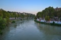 View of Tiber river from Ponte Palatino in Rome, Italy. Tiber ri