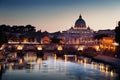 View on Tiber and St Peter Basilica